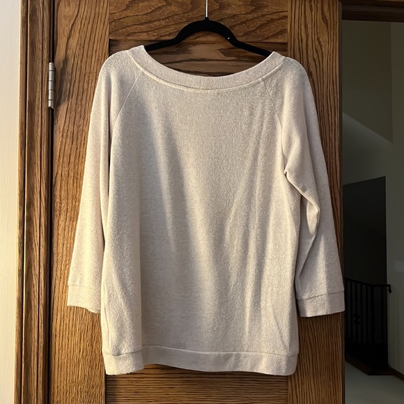 Tan Scoop Neck Medium Long Sleeve Top - Super Soft, Casual Fit - Picture 2 of 4